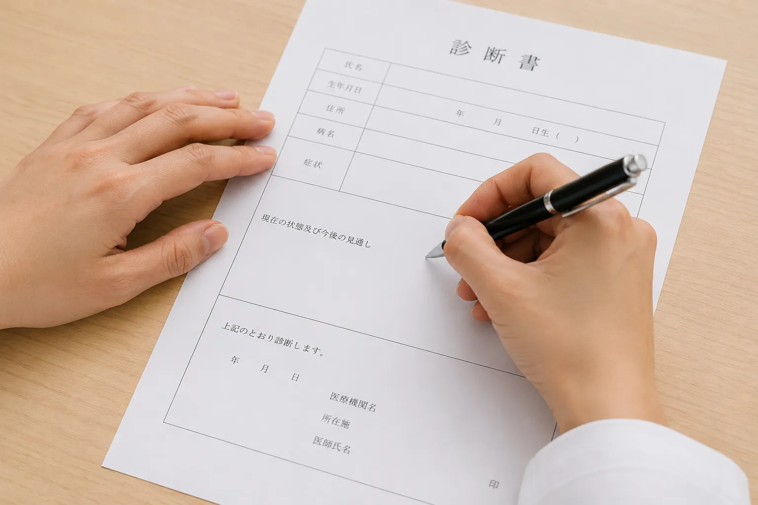 即日診断書発行